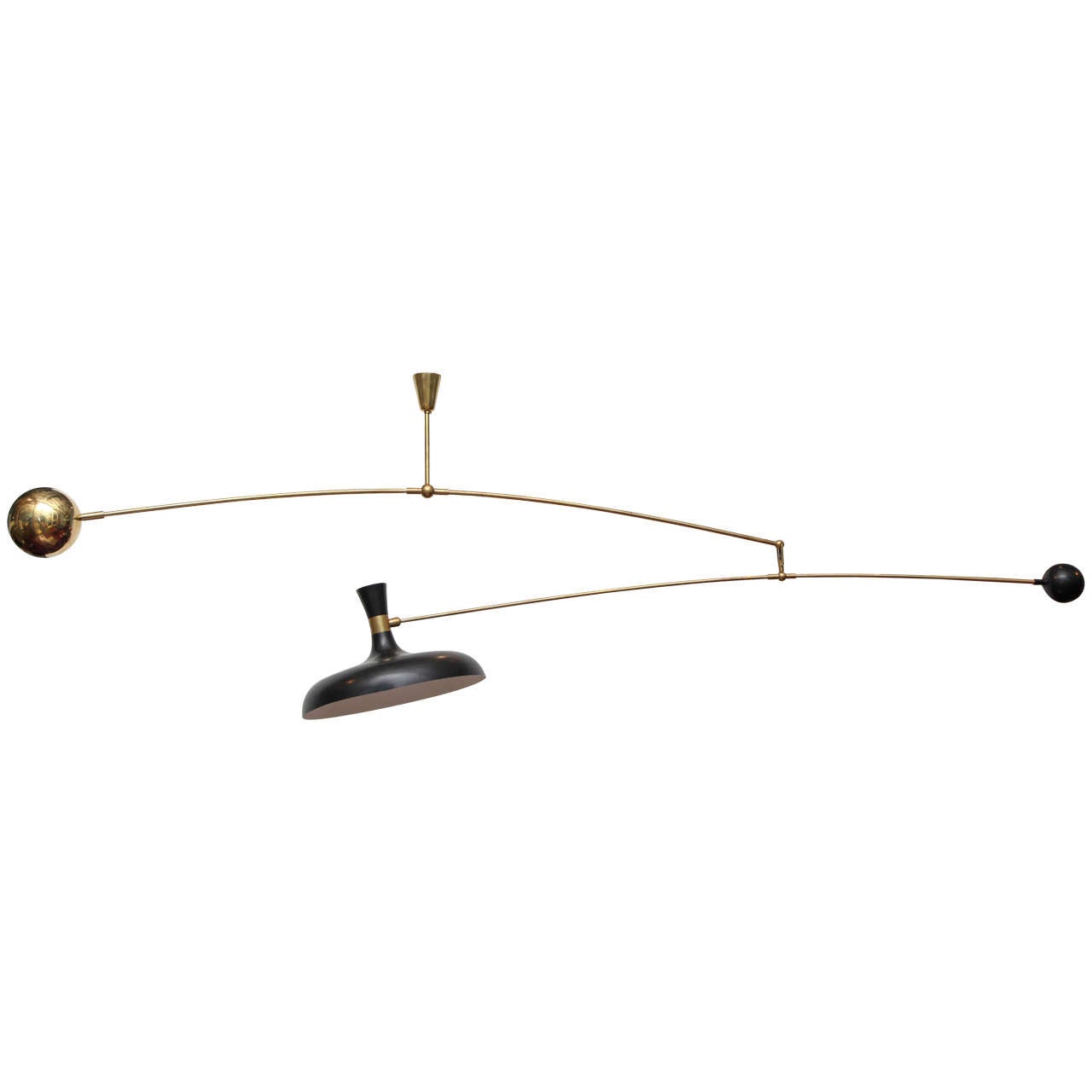Fedele Rinaldi Fedele Papagni, Chandelier, Gilt Bronze and Opaline Rods, circa 1980 ...