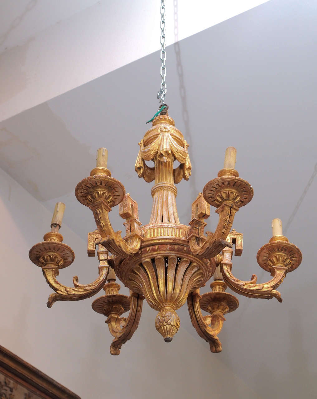 Beautifully Carved French Giltwood Chandelier