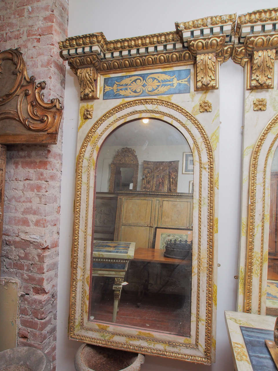 Pair of 18th Century Roman Trumeau Mirrors For Sale at 1stdibs