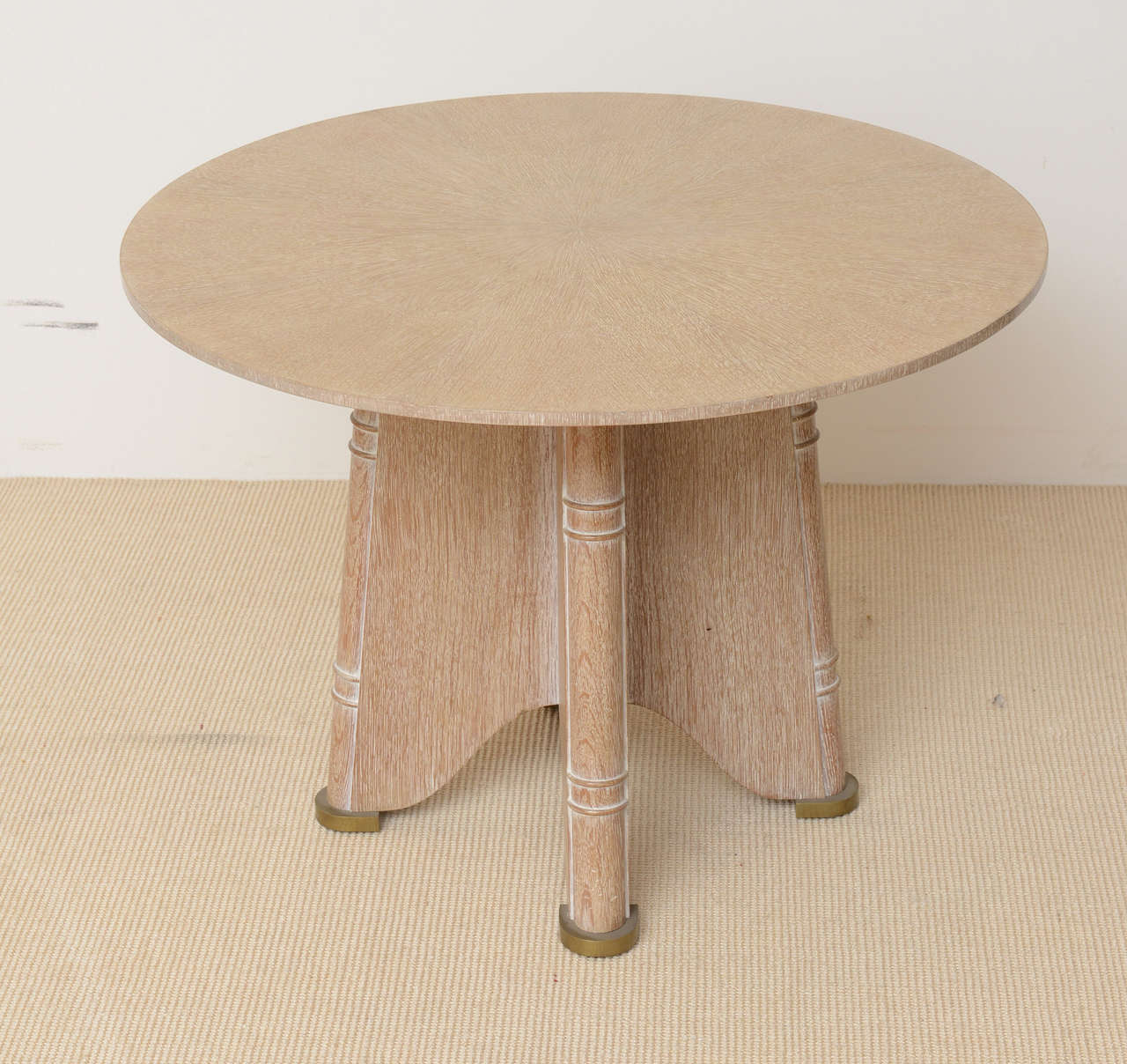 Fine French Cerused Oak Gueridon Table by Jules Leleu In Excellent Condition In Hollywood, FL