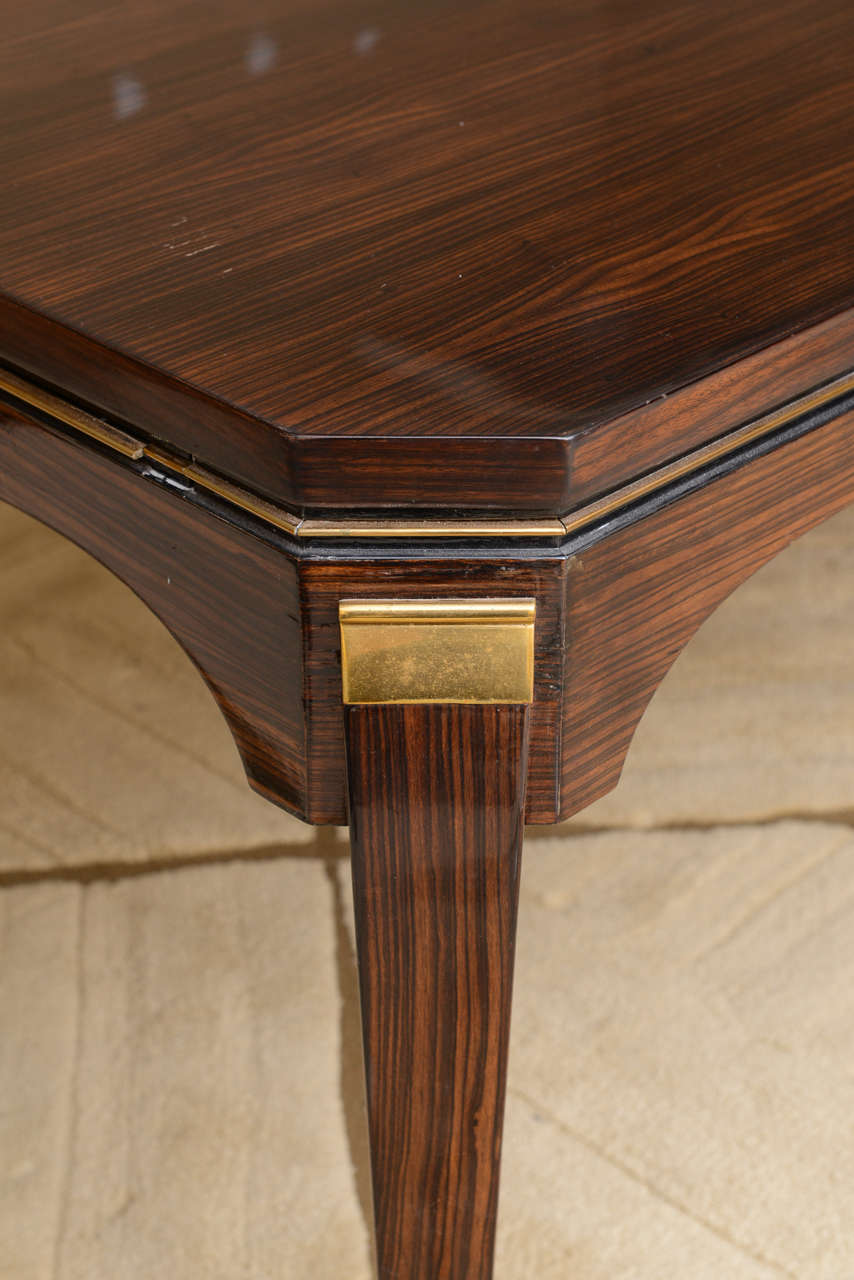 Fine Late Art Deco Ebony De Macassar Dining Table By Jules Leleu For French Fine Late Art Deco Ebony De Macassar Dining Table By Jules Leleu For