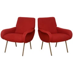 Pair of Italian Modern Armchairs, Marco Zanuso