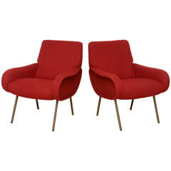 Pair of Italian Modern Armchairs, Marco Zanuso 2