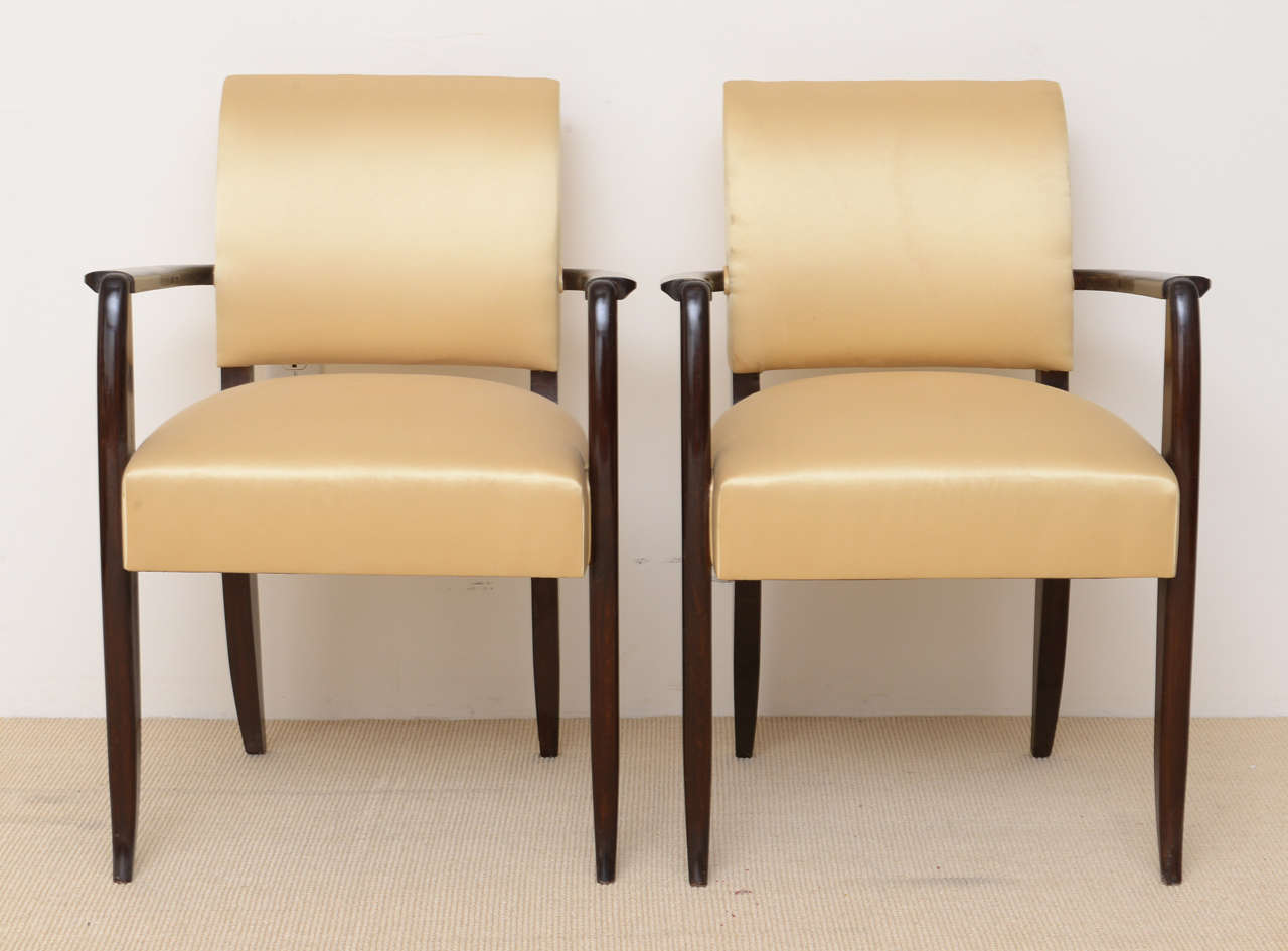 Pair of french late art deco ebony de macassar armchairs ... Chippendale piemontese