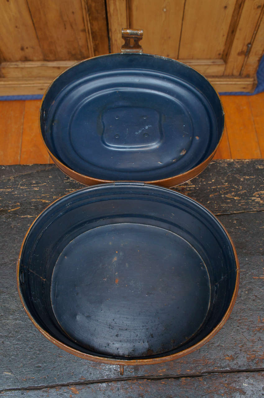 19th Century Metal Hat Box