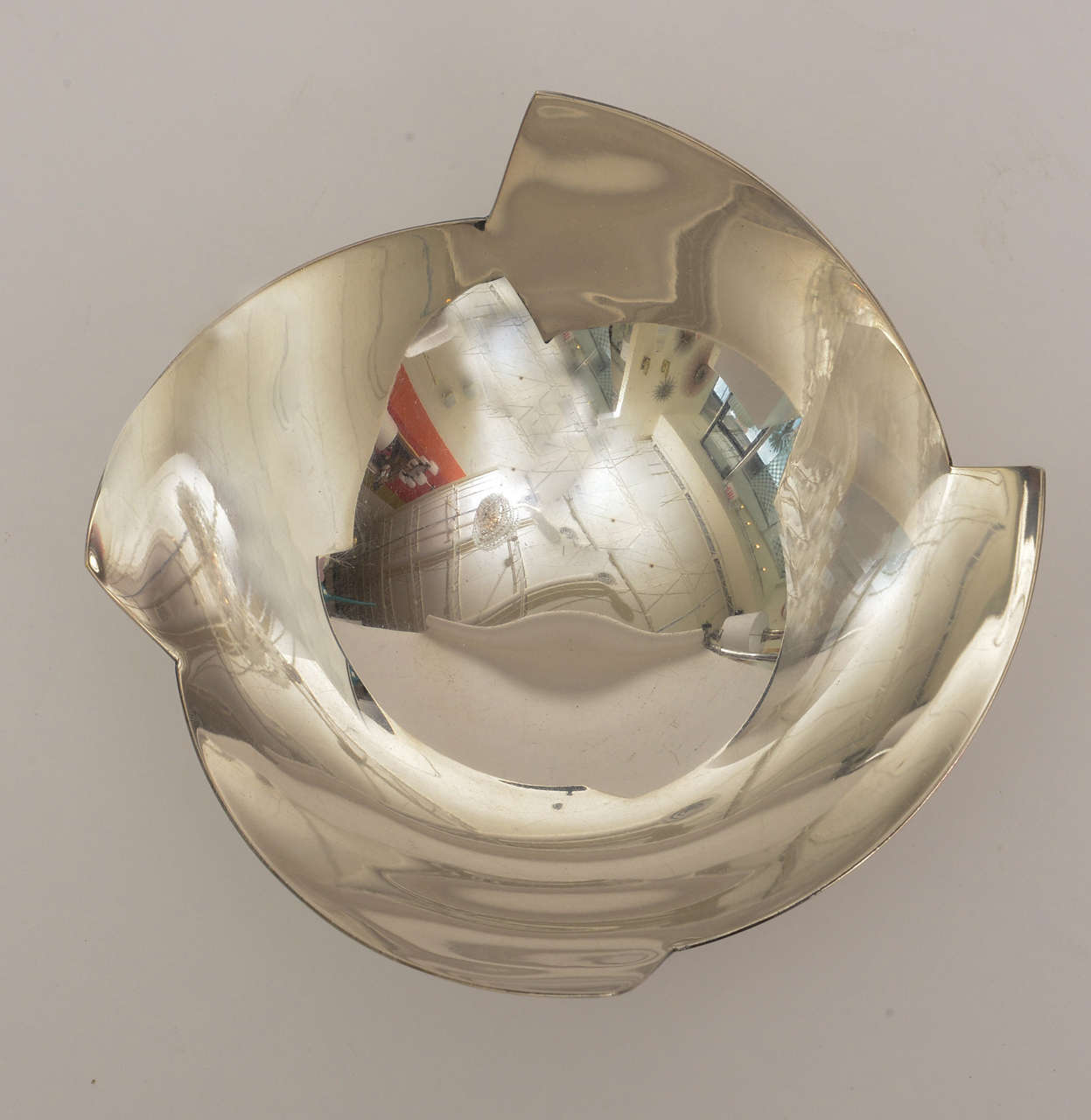 20th Century Signed Sculptural Silver Plate Bowl by Elsa Rady for Swid Powell