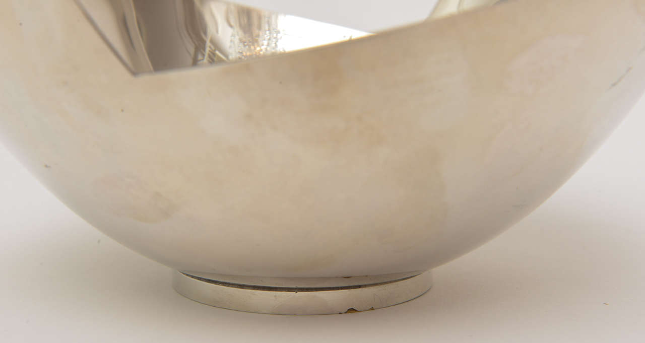 Signed Sculptural Silver Plate Bowl by Elsa Rady for Swid Powell 3