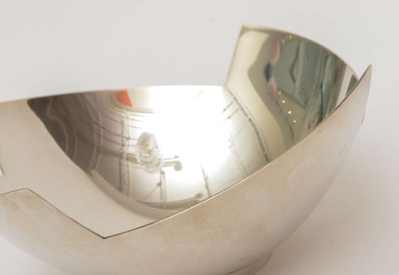 Signed Sculptural Silver Plate Bowl by Elsa Rady for Swid Powell 4