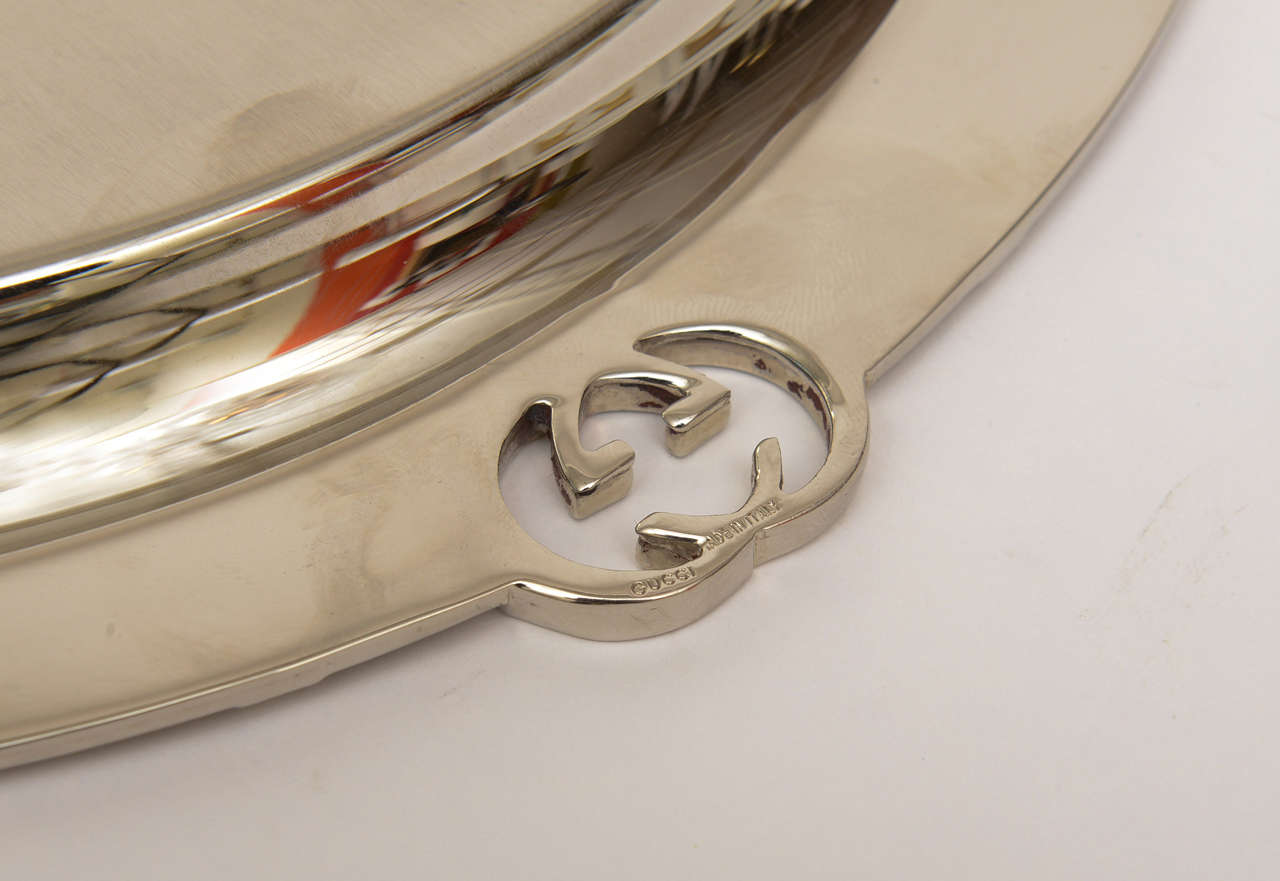 Gucci Hallmarked Vintage Silver Plate Oval Tray 2