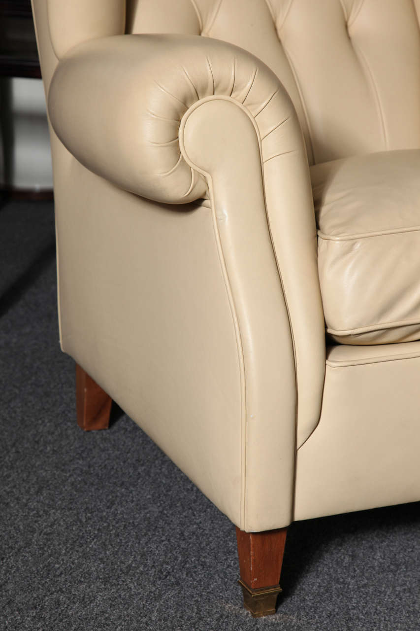 Mid-Century Modern Poltrona Frau Leather Armchair For Sale