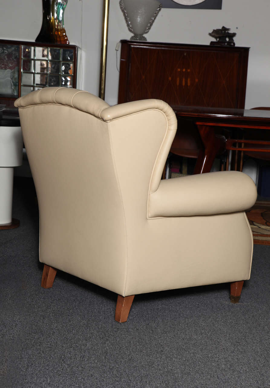 Hand-Crafted Poltrona Frau Leather Armchair For Sale