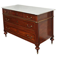 Louis XVI Mahogany Commode with Marble Top