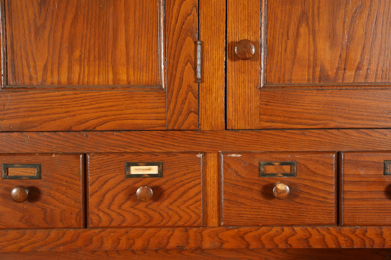 Antique Original Oak Map Cabinet In Good Condition In Los Angeles, CA