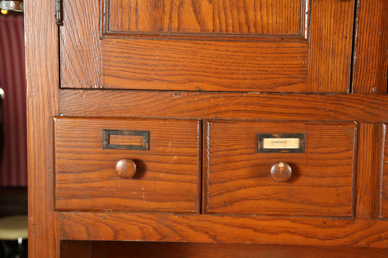 Mid-20th Century Antique Original Oak Map Cabinet