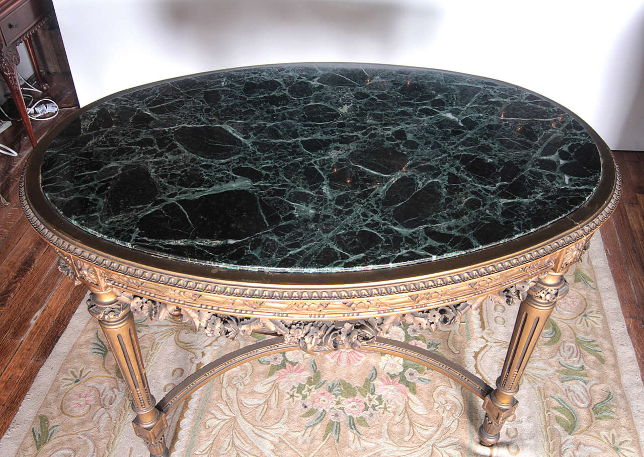 Louis XVI Carved Center Table with Marble Top 2