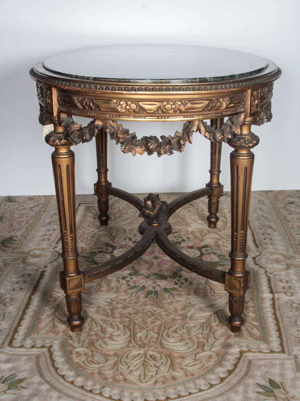 Louis XVI Carved Center Table with Marble Top 4