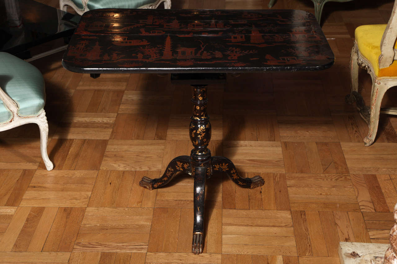 A 19th Century Chinoiserie Tilt Top Table In Good Condition In New York, NY