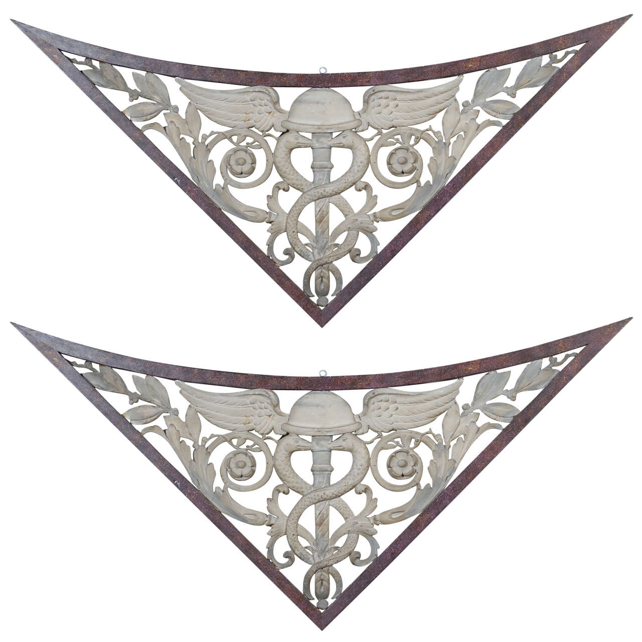 Pair of 19th Century Architectural Wall Hangings in Painted Finish For Sale