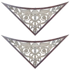 Pair of 19th Century Architectural Wall Hangings in Painted Finish