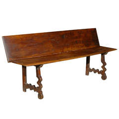 Long 18th Century Walnut Bench