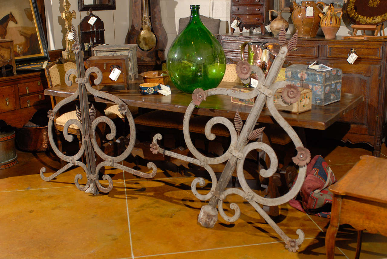 A Pair of Large 19th Century French Painted Iron Garden Elements. 
 
William Word Fine Antiques: Atlanta's source for antique interiors since 1956.
