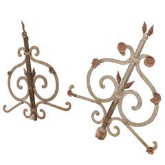 Pair of 19th Century French Painted Iron Garden Elements