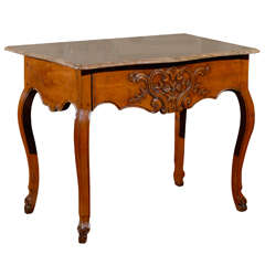 French Louis XV Walnut Console with Marble Top 9