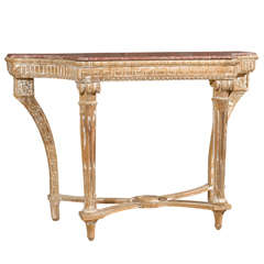18th Century Neoclassical Console with Marble Inset Top