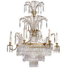 Antique Late 19th Century 6 Light Baltic Chandelier
