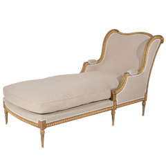 Italian Neoclassical Painted & Parcel Gilt Chaise, ca. 1790