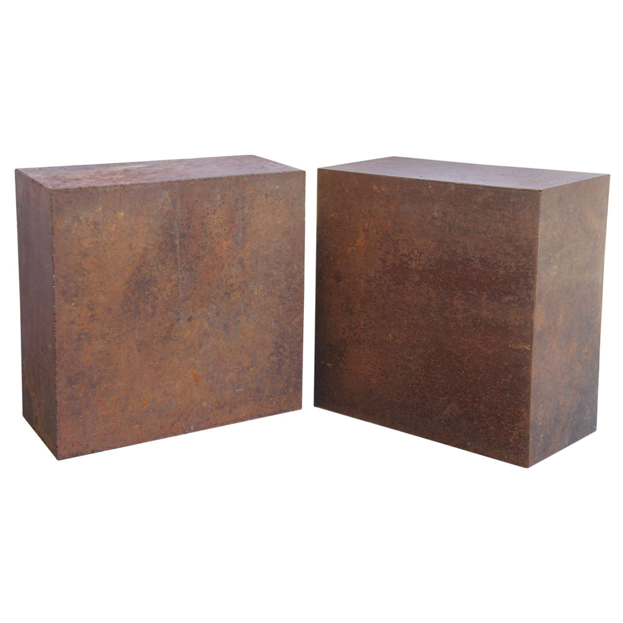 Bold Iron Plinths Table or Pedestal