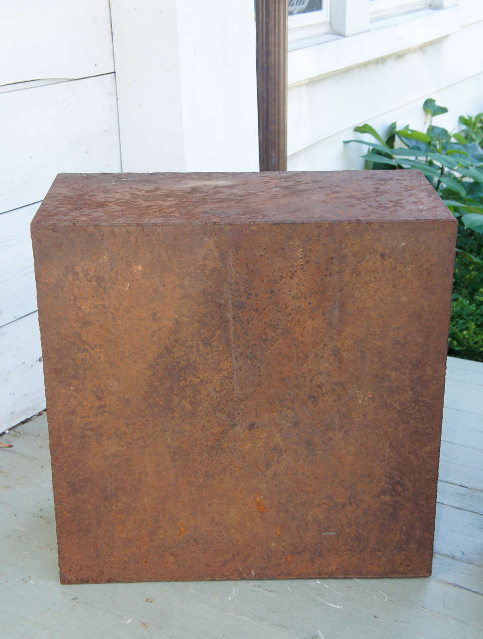 Brutalist Bold Iron Plinths Table or Pedestal
