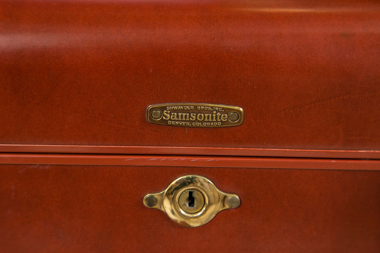 green vintage samsonite luggage