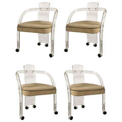 Set of Four Lucite Armchairs