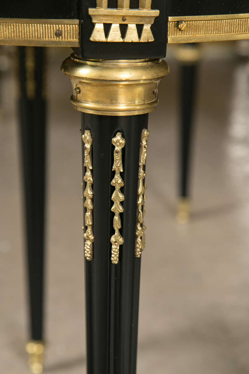 Ebonized and Bronze Mounted Centre Table in Louis XVI Style by Jansen 1