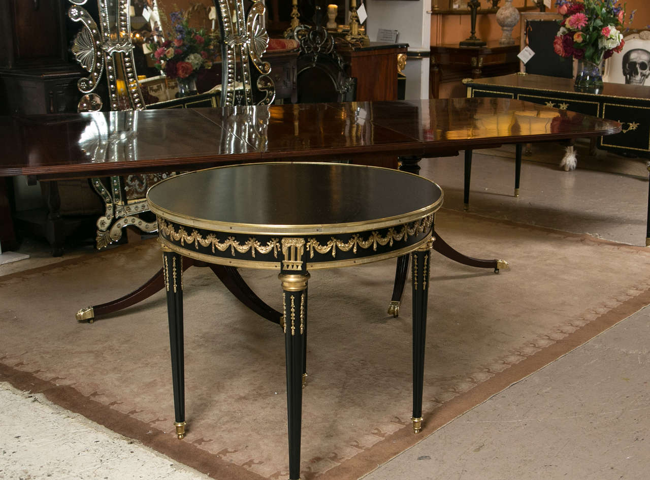 Ebonized and Bronze Mounted Centre Table in Louis XVI Style by Jansen 4