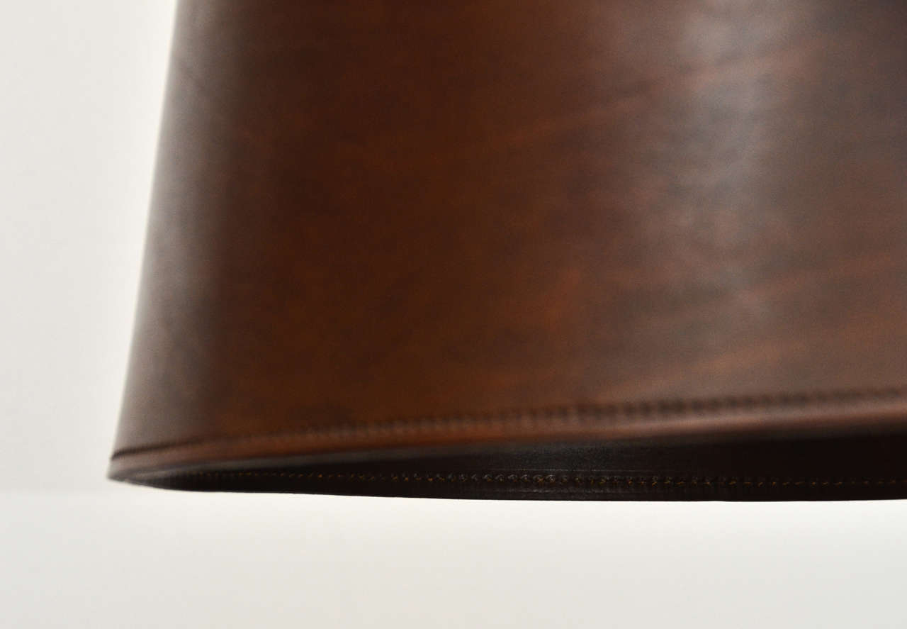 Italian Custom Leather Pendant Light
