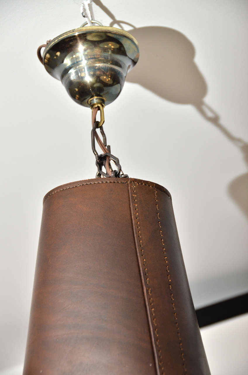 Custom Leather Pendant Light 1