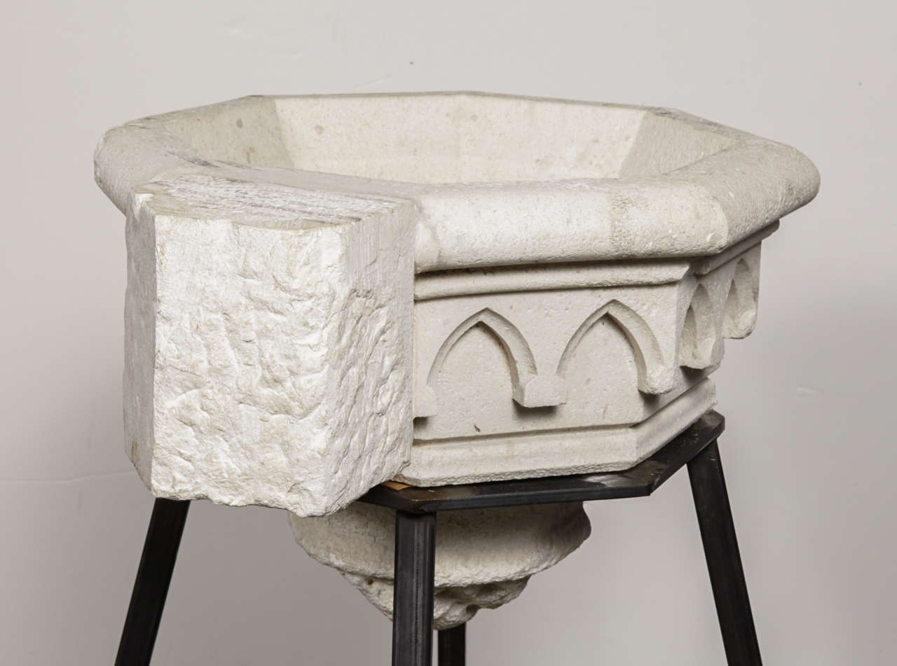 19th Century Pair of Antique Carved Stone Sinks (Stoups or Benitiers) from France, Circa 1830 For Sale