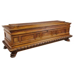 Antique Italian Walnut Wood Cassone from the 1600s