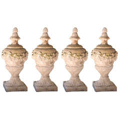 Set of Four Elegant Classical Finials