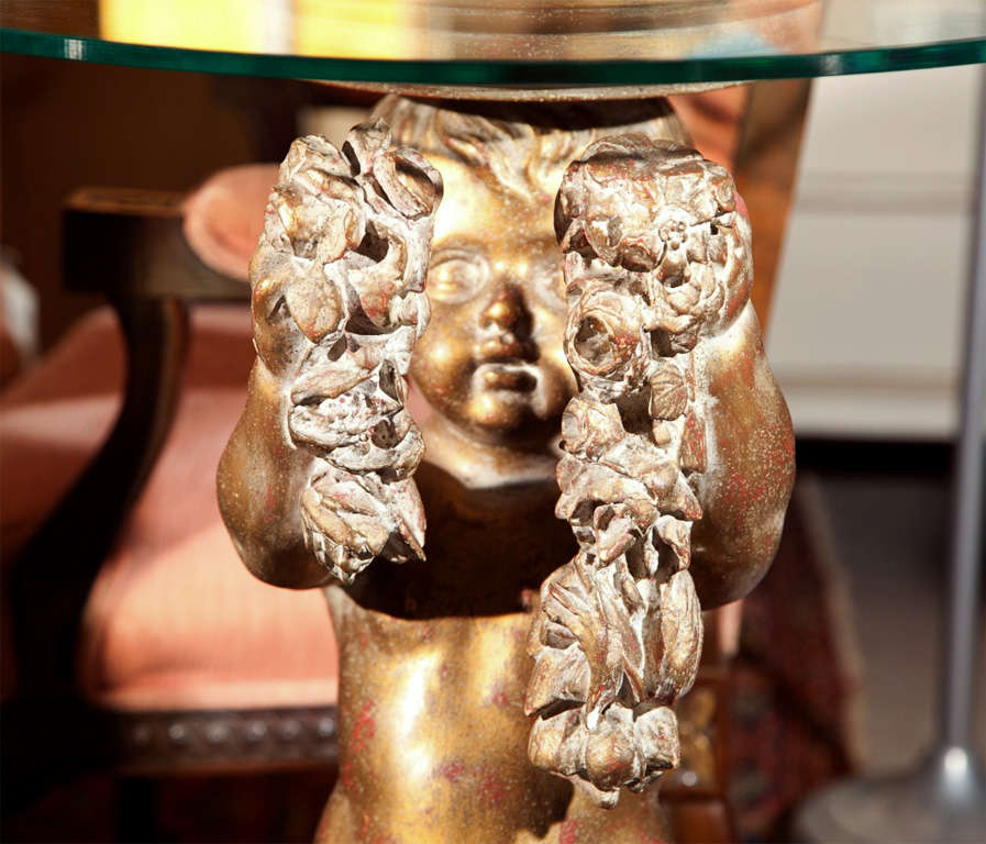 American French Cherub Pedestal Table