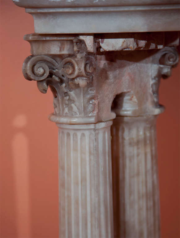 Mid-20th Century Neoclassical Alabaster Column Console