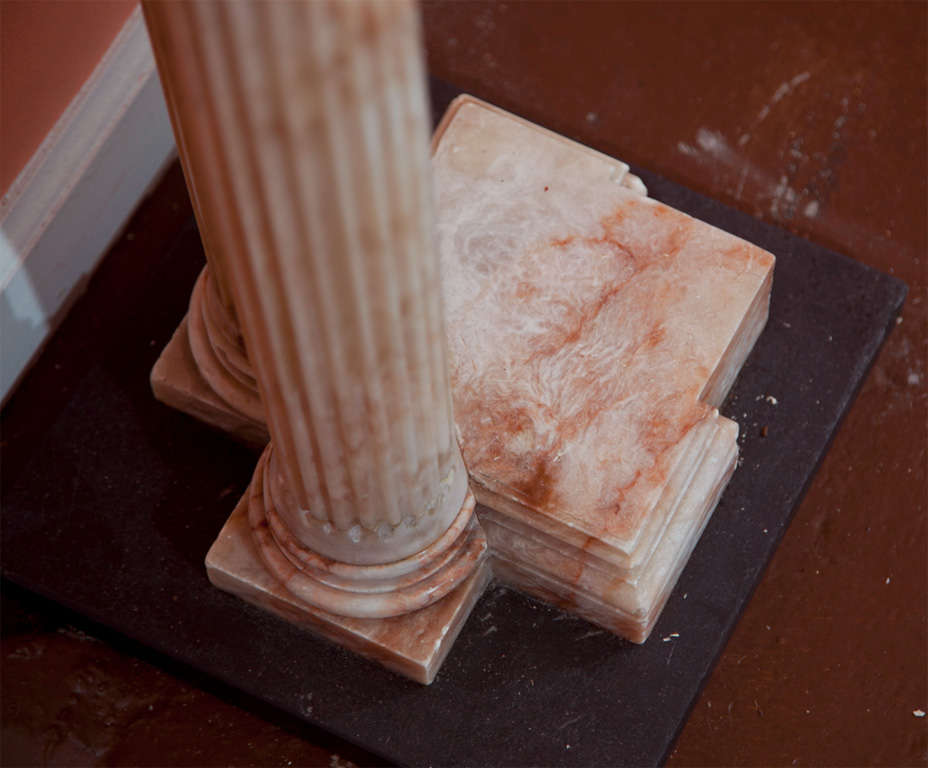 Neoclassical Alabaster Column Console 1