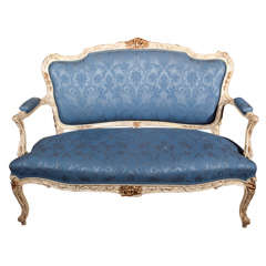 French Louis XV Style Painted Canape Settee