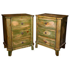 Pair of Distress Painted Chests of Drawers