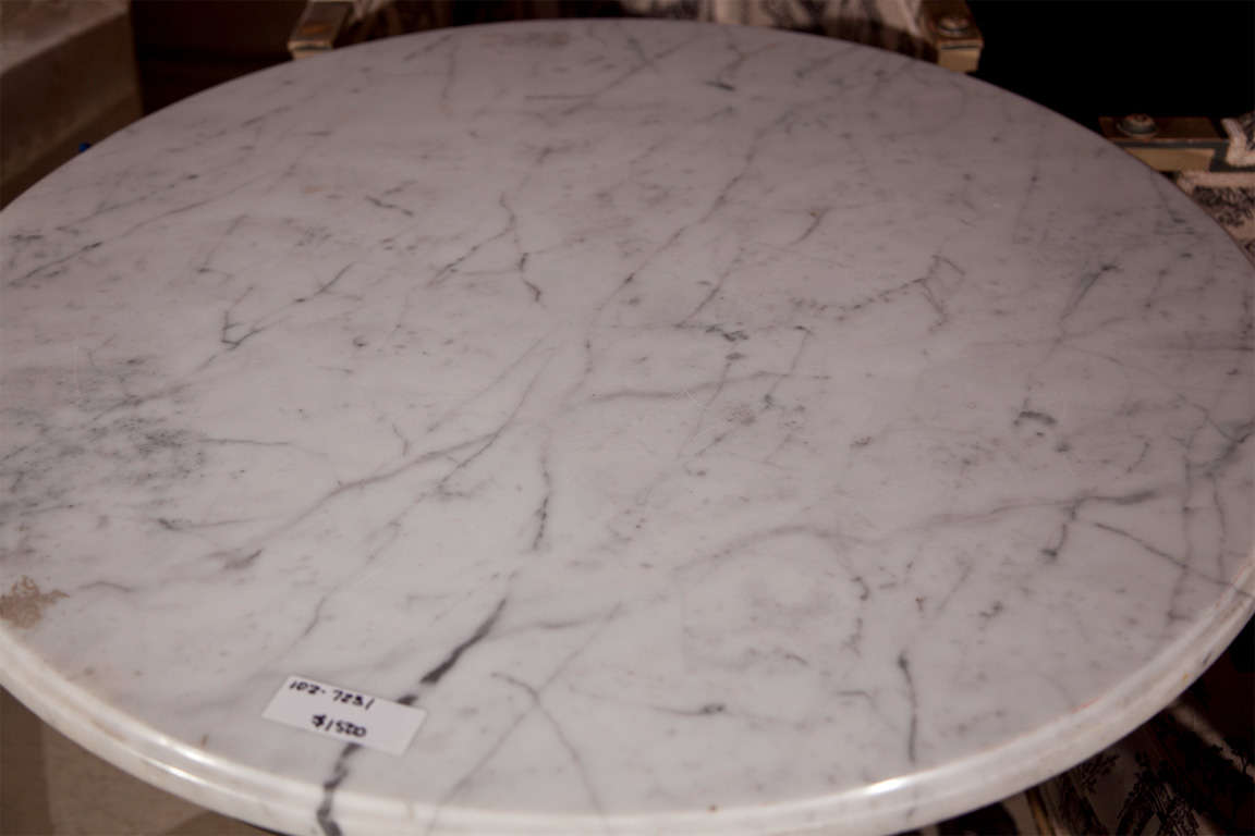 Wood Marble-Top Round Center Table