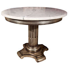 Marble-Top Round Center Table