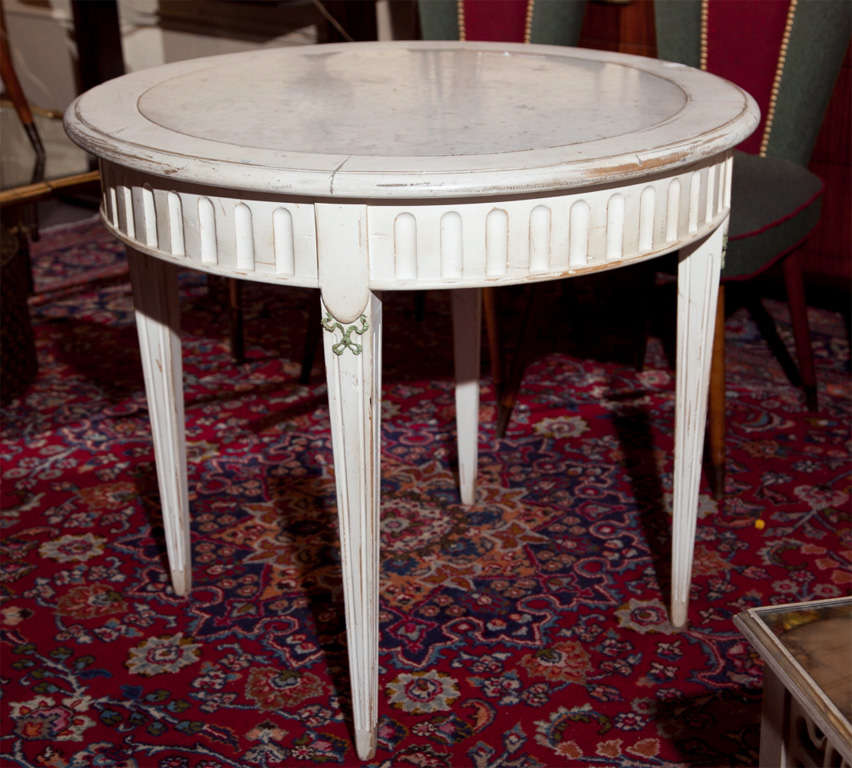 Painted Marble Top Center Table