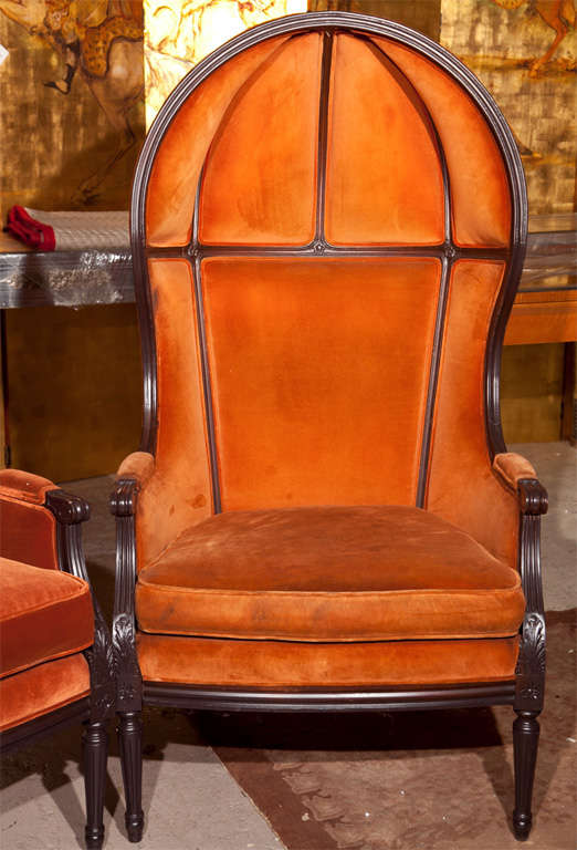 Argentine Pair of Hollywood Regency Style Porter's Chairs